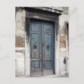 oude blauwe deur briefkaart (Voorkant)