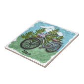Oude Blauwe Fiets Bicycle Tegeltje (Zijkant)