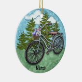 Oude Blauwe Fiets Keramisch Ornament (Rechts)