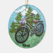 Oude Blauwe Fiets Keramisch Ornament (Links)