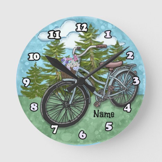 Oude Blauwe Fiets Ronde Klok (Voorkant)