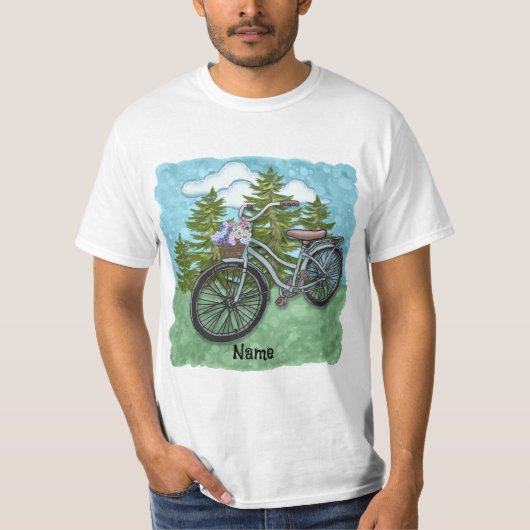 Oude Blauwe Fiets T-shirt (Voorkant)
