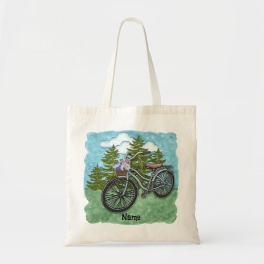 Oude Blauwe Fiets Tote Bag (Voorkant)
