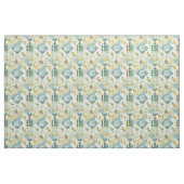 Oude Blauwe Gele Groene Patchwork Dekbed Stof (Fat Quarter)