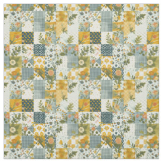 Oude Blauwe Gele Groene Patchwork Dekbed Stof