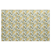 Oude Blauwe Gele Groene Patchwork Dekbed Stof (Fat Quarter)