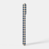 Oude blauwe geruite stof iPhone 15 case (Rechterkant)