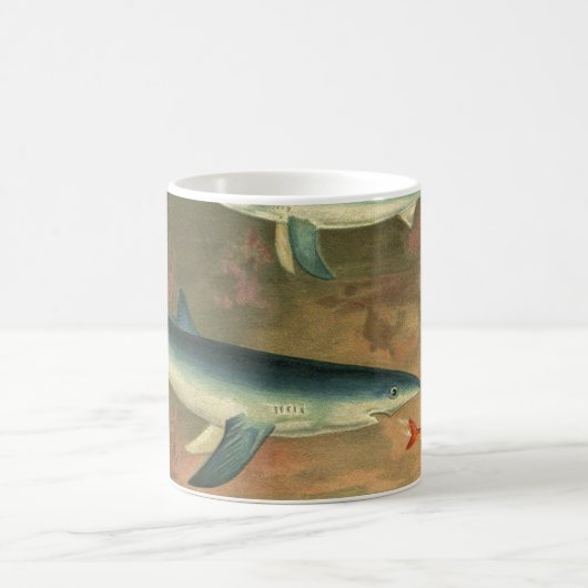 Oude Blauwe Haai die Vis Eet, Zeeleven Koffiemok (Center)