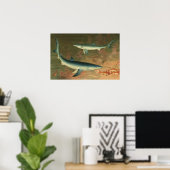 Oude Blauwe Haai die Vis Eet, Zeeleven Poster (Thuiskantoor)