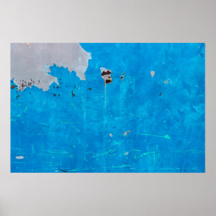 Oude blauwe ijzerdeuren roestende textuur backgrou poster