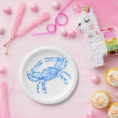 Oude blauwe krab papieren bordje (Feest)