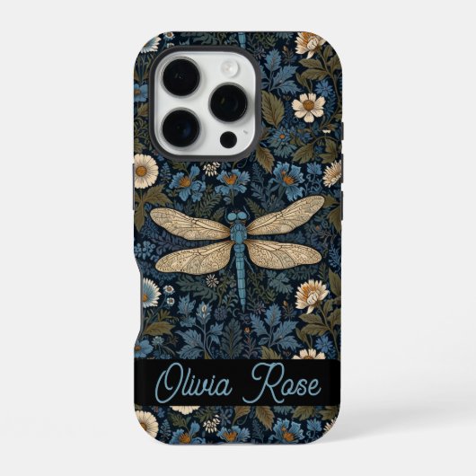 Oude blauwe Libel iPhone Hoesje (Achterkant)