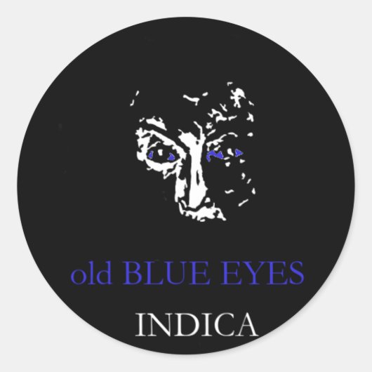 OUDE BLAUWE OGEN INDICA RONDE STICKER (Voorkant)
