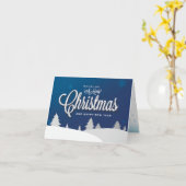 Oude Blauwe Opvouwbare Kerstkaart Kaart (Gele Bloem)