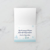 Oude Blauwe Opvouwbare Kerstkaart Kaart (Binnen)