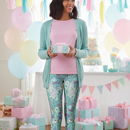Oude blauwe paisley broek leggings