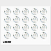 Oude Blauwe Rozen Prinses Koets Baby Shower Ronde Sticker (Vel)