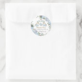Oude Blauwe Rozen Prinses Koets Baby Shower Ronde Sticker (Tas)