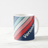 Oude Blauwe Scheepsstrepen met Naam Koffiemok (Voorkant rechts)