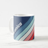 Oude Blauwe Scheepsstrepen met Naam Koffiemok (Voorkant links)
