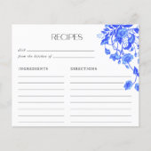 Oude Blauwe Toile Bloem Bruiloft Borrel Recepten (Voorkant)