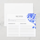 Oude Blauwe Toile Bloemige Bruidsdouche Recepten (Voorkant / Achterkant)