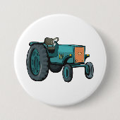 Oude Blauwe Tractor Boerenleven Ronde Button 7,6 Cm (Voorkant)