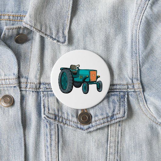 Oude Blauwe Tractor Boerenleven Ronde Button 7,6 Cm