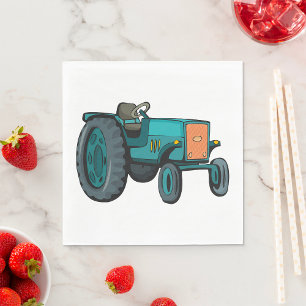 Oude Blauwe Tractor Boerenleven Servet