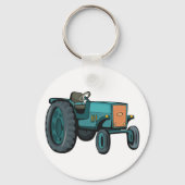Oude Blauwe Tractor Boerenleven Sleutelhanger (Achterkant)