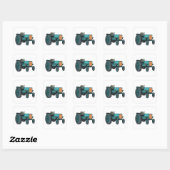 Oude Blauwe Tractor Boerenleven Vierkante Sticker (Vel)