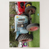 Oude blauwe  tractor legpuzzel (Verticaal)