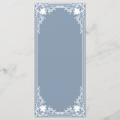 Oude Blauwe Trouw Antieke Lijst Wit Menu (Achterkant)