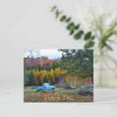 Oude Blauwe Truck Bedankkaart Ansichtkaart Briefkaart (Staand voorkant)