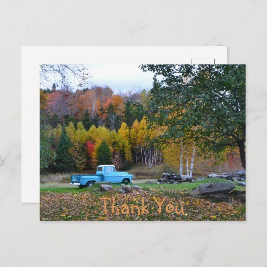 Oude Blauwe Truck Bedankkaart Ansichtkaart Briefkaart (Voorkant / Achterkant)