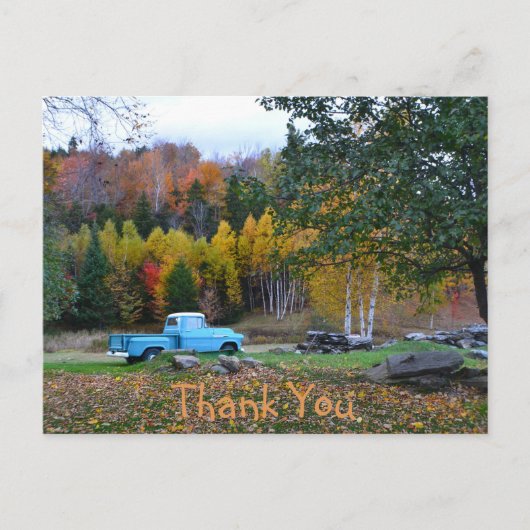 Oude Blauwe Truck Bedankkaart Briefkaart (Voorkant)