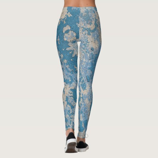 Oude blauwe verf, geplateerd leggings (Achterkant)
