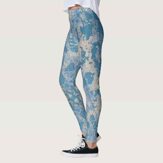 Oude blauwe verf, geplateerd leggings (Links)
