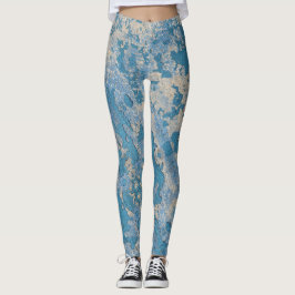 Oude blauwe verf, geplateerd leggings
