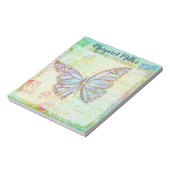 Oude blauwe vlinder notitieblok (Linkerzijde)
