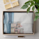 Oude Blauwe Vrachtwagen Met Feestelijke Boom Tissuepapier (Geschenk)