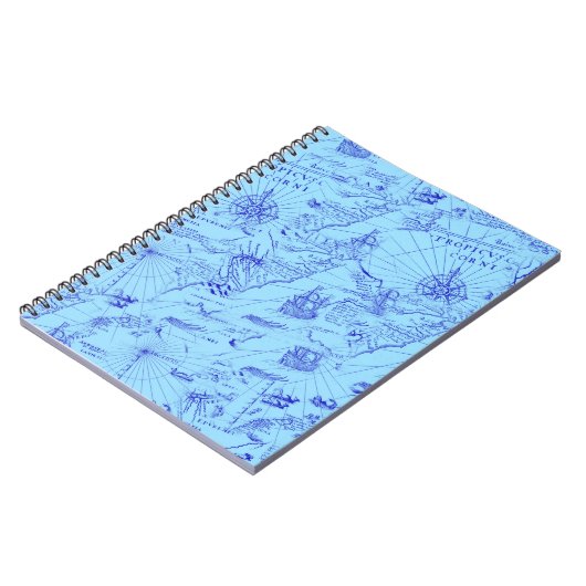 Oude blauwe zeeen notitieboek (Linkerzijde)