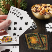 Oude bliklabelkunst, Vlinderpompoen Groente Pokerkaarten (Insitu)