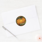 Oude bliklabelkunst, Vlinderpompoen Groente Ronde Sticker (Envelop)