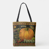 Oude bliklabelkunst, vlinderpompoen groente tote bag (Achterkant)