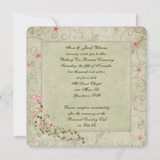 Oude bloederige Vow Renewal Kaart (Voorkant)