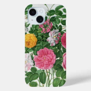 Oude bloeiende bloemen, lentetuinrozen iPhone 15 case