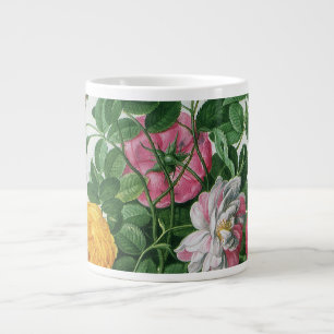 Oude bloeiende bloemen, lentetuinrozen grote koffiekop