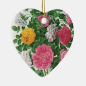 Oude bloeiende bloemen, lentetuinrozen keramisch ornament (Rechts)