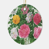 Oude bloeiende bloemen, lentetuinrozen keramisch ornament (Links)
